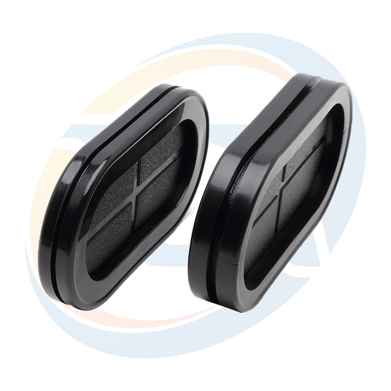 LongCheng Custom Silicone Rubber Grommets Square Rectangular Oblong Firewalls Management Cable Wire Seal Moulding