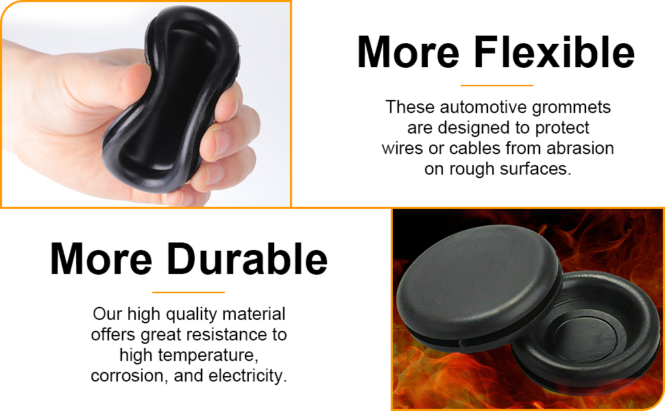 LongCheng High Quality Custom Made square silicone rubber grommet black rubber cable silicone rubber grommet