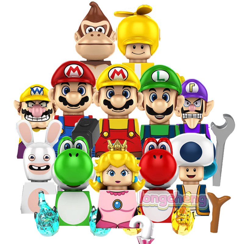 KDL815 KF6186 Hot Super Bros ABS MOC Bricks Mario Inopio Wario Lluigi Koopa Building Block sets Educational Toys for Kids