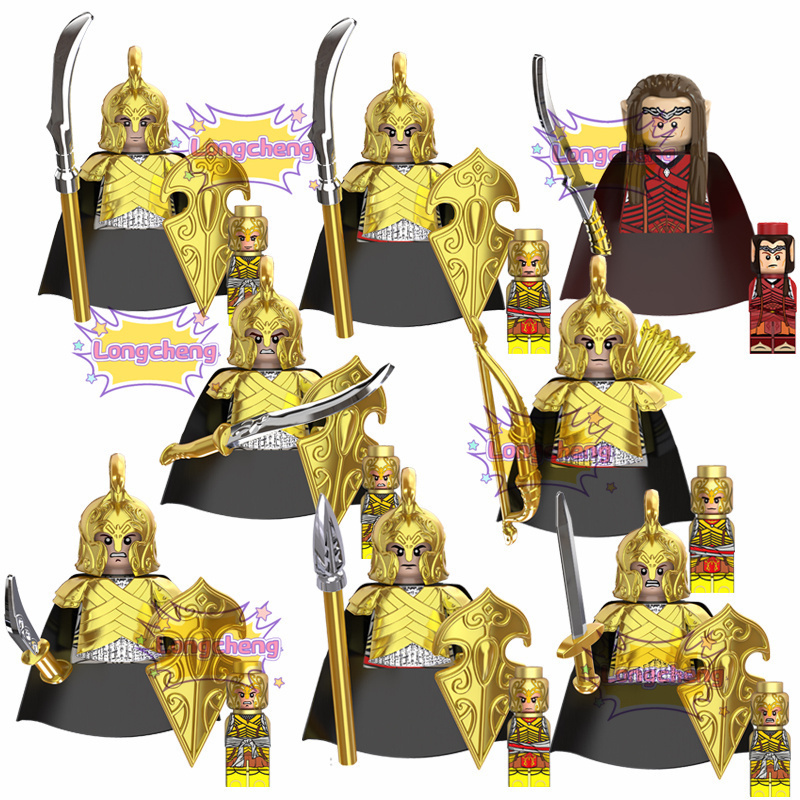 TV6404 Hot Movie Solider Warrior Series Noldo Guard Elrond Naldo Archer Figure Kids Educational Building Block Figure Mini Toy