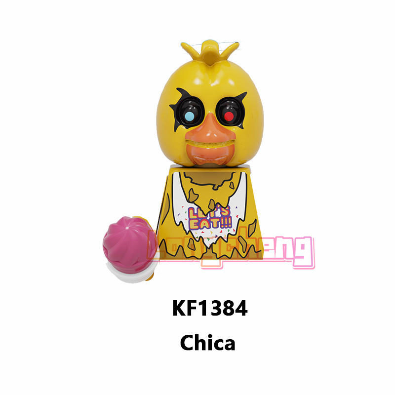 FNAF Five Nights Freddy's Bunny Chica Foxy Spintraft No Face Man Mini Building Block Figure Christmas Plastic Toy Brick KF6121