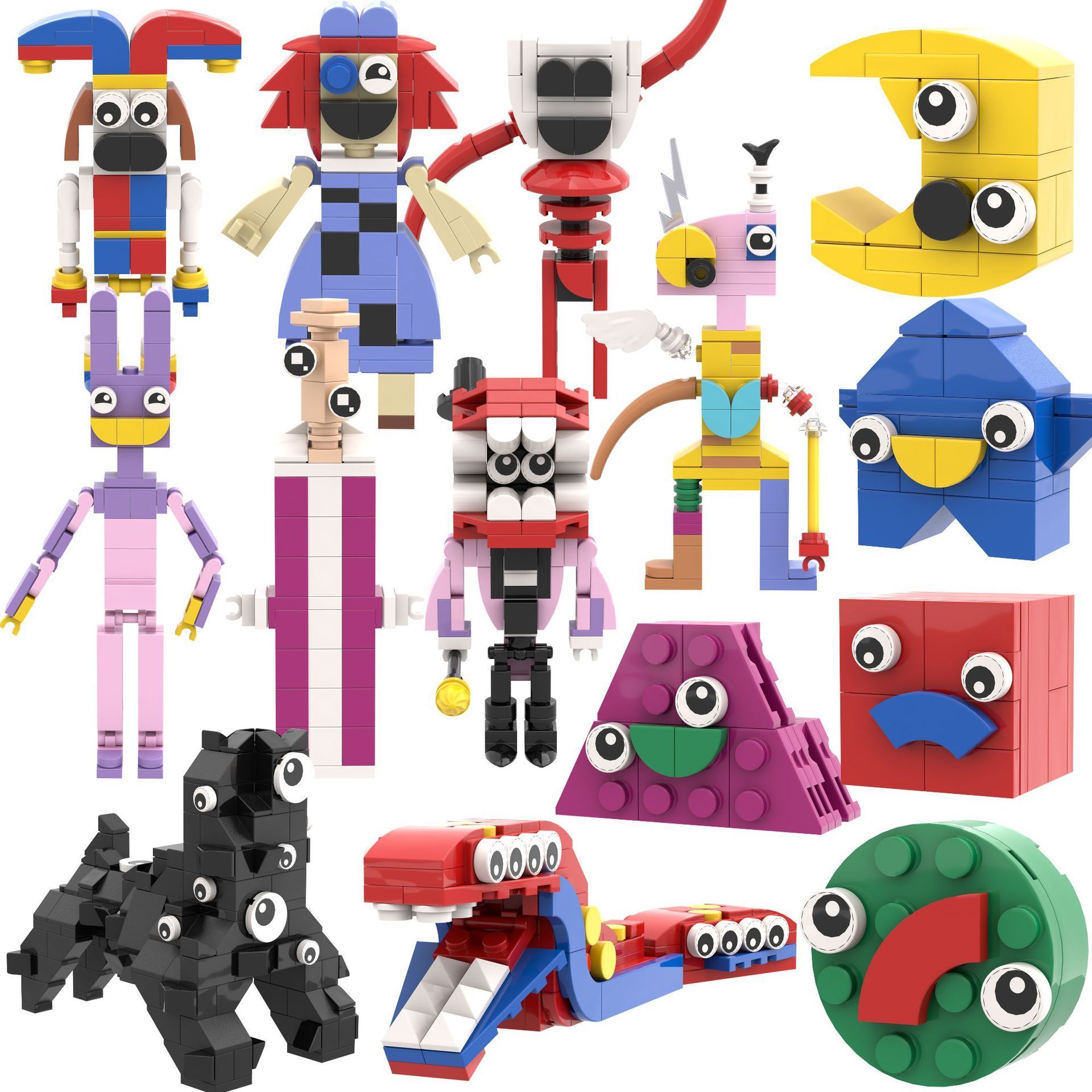 Hot The Amazing Digital Circus Pomni Jax Ragatha Gangle Zooble Kinger Mini Figures Building Block Educational Toys for Kids Gift