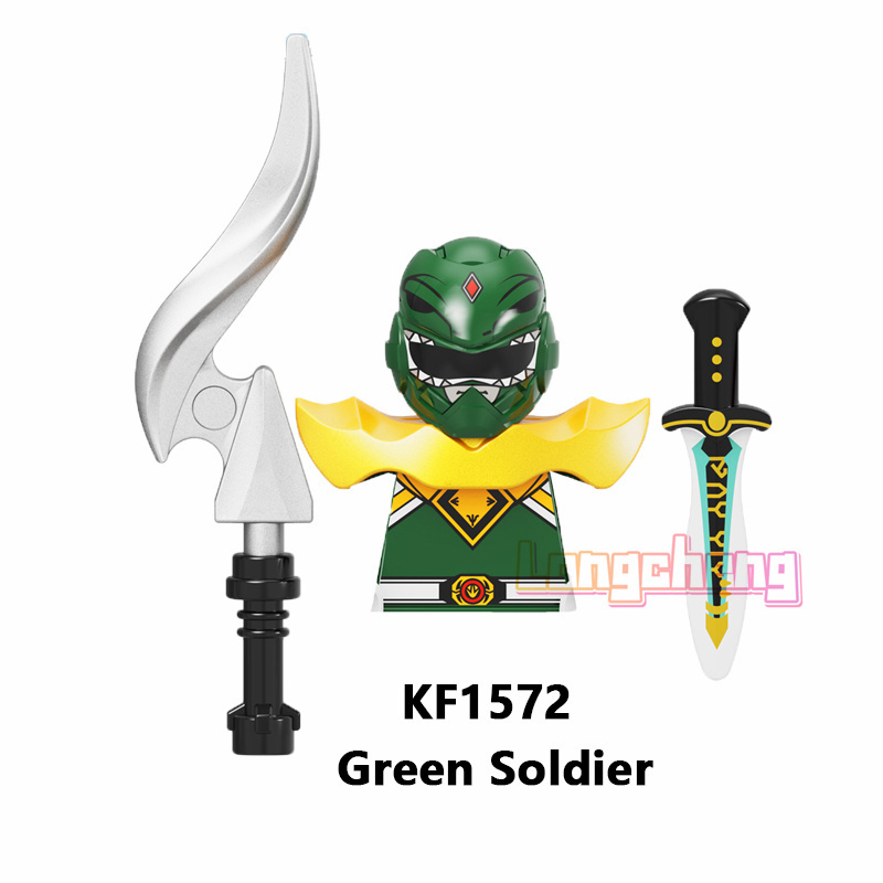 KF6144 Famous Movie Power Mini Action Character Black Pink Green Solider Warrior Building Block Brick Figure Toy