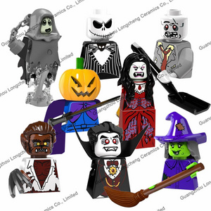 Halloween Horror Witch Ghost Queen Akasha Scarecrow Zombies Pumpkin Man Vampire Mini Building Block Figures Kid's Toys PG8080