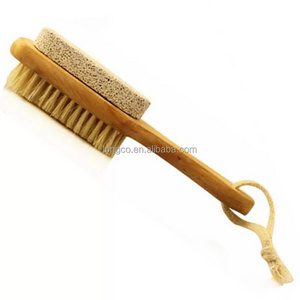 Natural Two-side Wooden Body Bristle Brush Massager Bath Shower Spa Scrubber