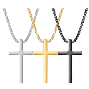 LC20240137 Wholesale fashion stainless steel men religious cross necklace jewelry