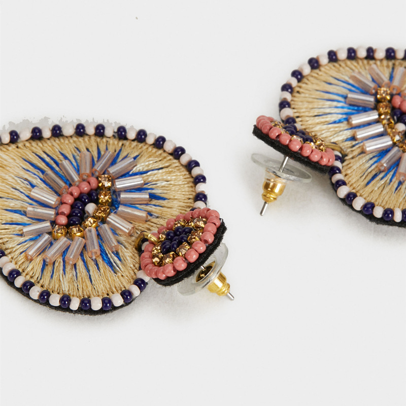 KDB1278 new arrival fashion beaded embroider heart earrings