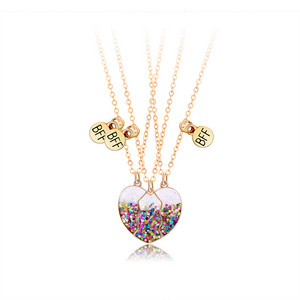 LC202403292 wholesale fashion children's best friends  heart kid girl children necklaces for 3