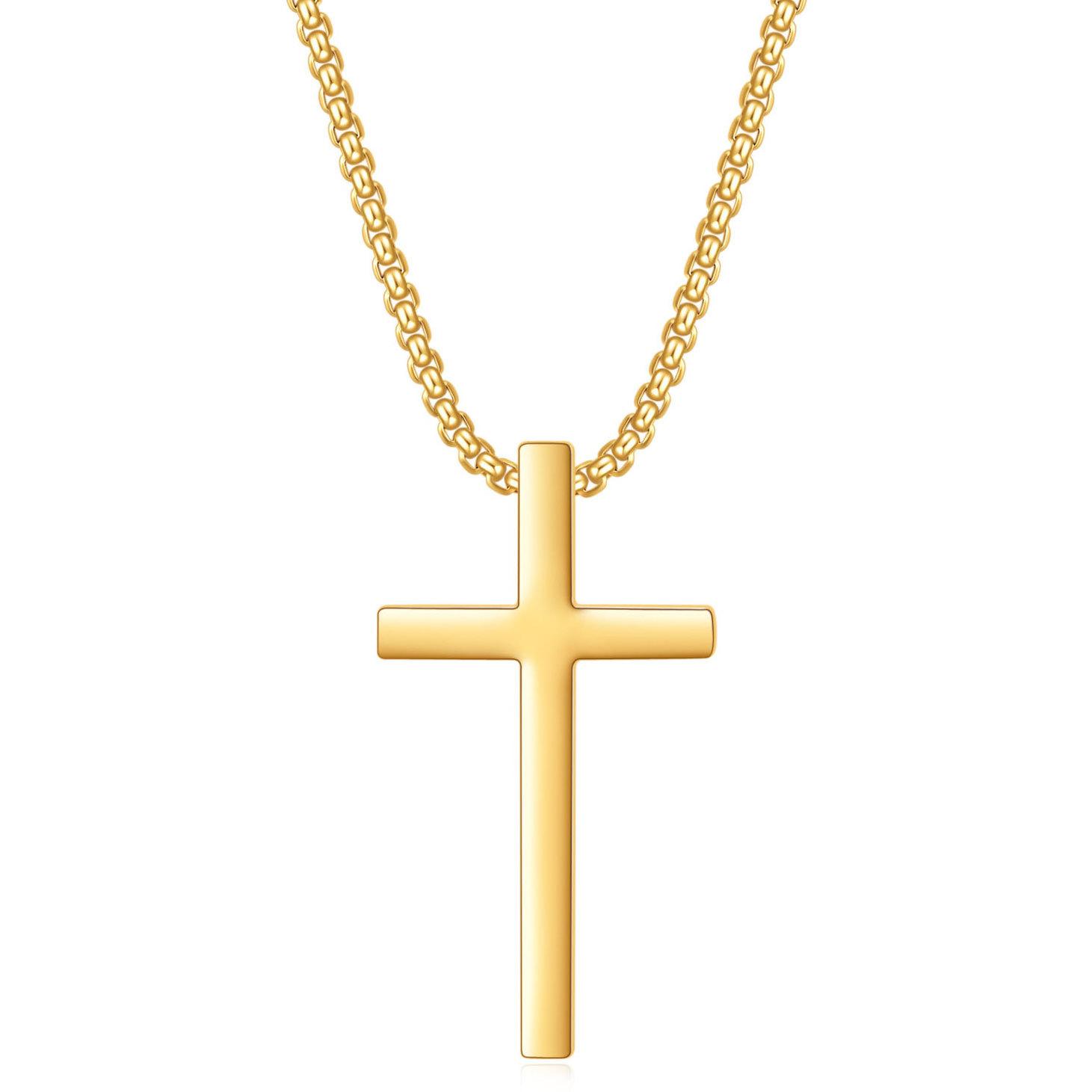 LC20240137 Wholesale fashion stainless steel men religious cross necklace jewelry