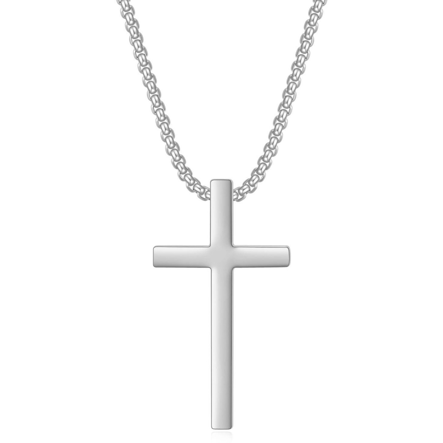 LC20240137 Wholesale fashion stainless steel men religious cross necklace jewelry