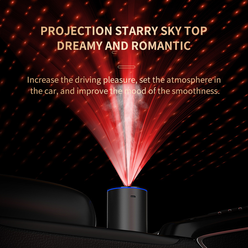 2023 Latest Battery Led Night Light Humidifier automatic fragrance diffuser Car Essential Oil With Star Light