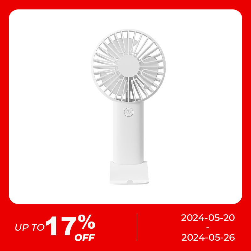 Portable Mini USB Air Cooler Fan 3-Speed Settings Plastic Pedestal Installation Battery Power Source for Household Outdoor Use