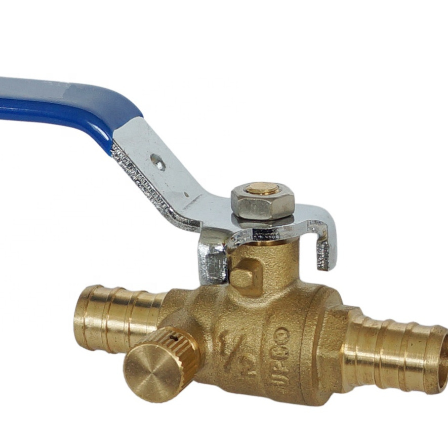 F1807 Lead Free Brass Pex Ball Valve with Drain