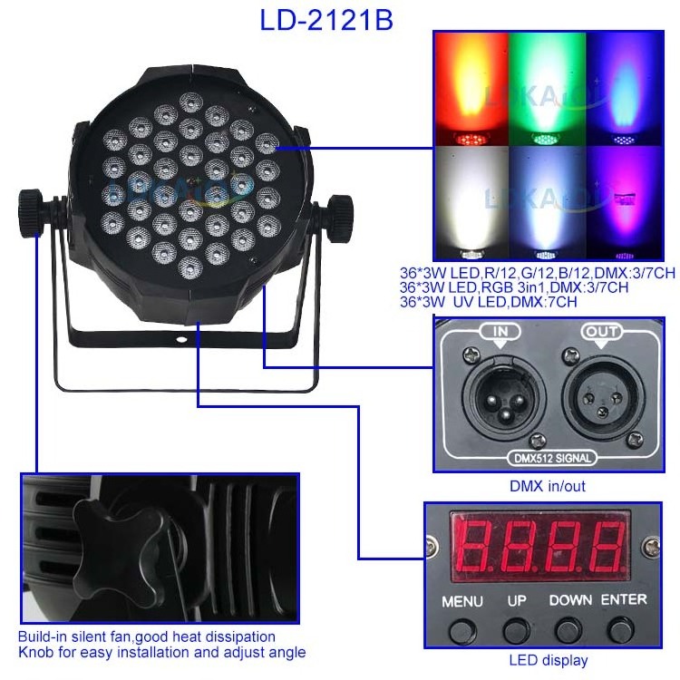 Spot light stage TV show studio equipment 36X3W rgb parled 120 PAR LIGHT