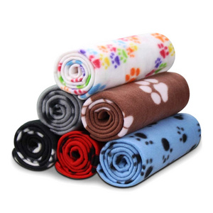 Wholesale Soft Hot Sale Pet Print Indoor Pattern Plush Washable Polyester Fleece Dog Pet Blanket Flannel Throw