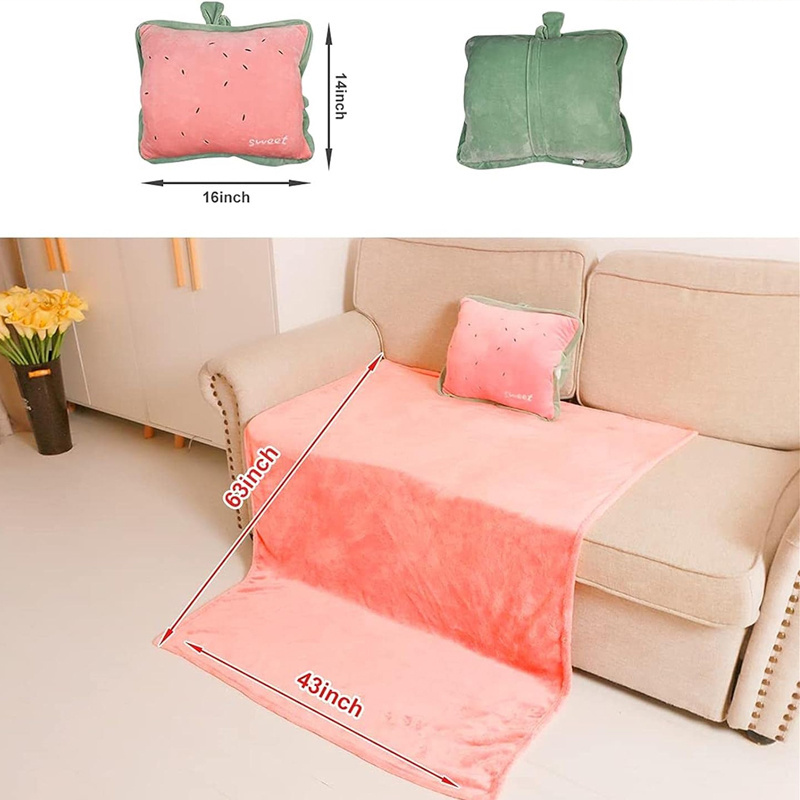 Logo Custom Animal Shape High Quality Eco-friendly Air Conditioning Travel Blanket Pillow Fleece Blanket For Sleeping