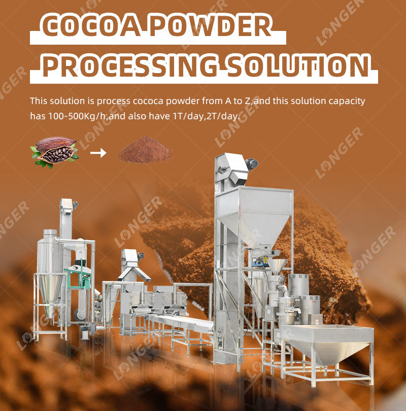 Cocoa To Chocolate Bar Making Line Cocoa Powder Plant Cocoa Processing Machine Grinder