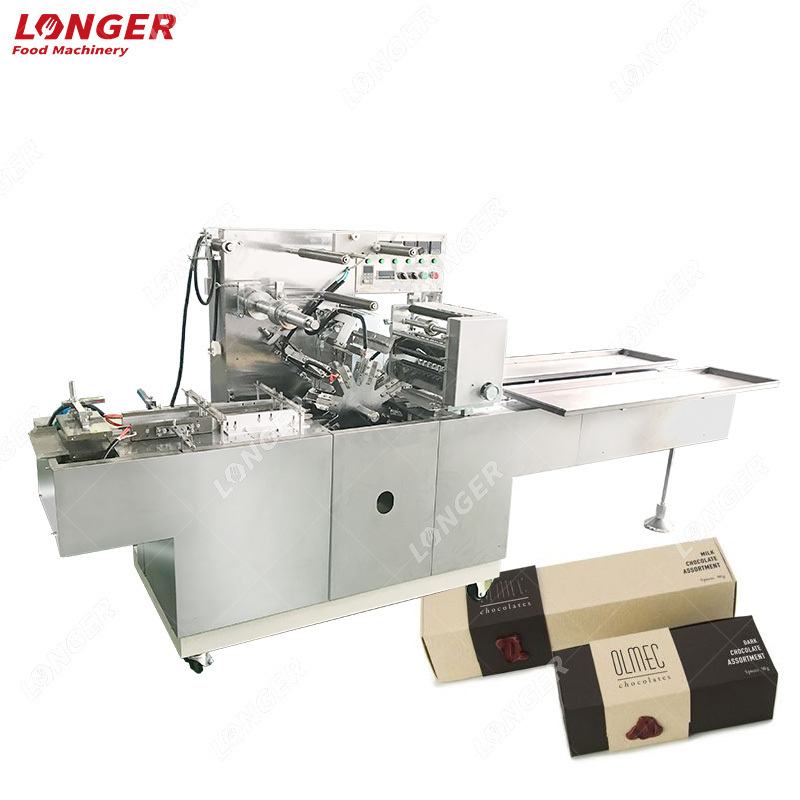 Automatic Chocolate Candy Wrapper Over Wrapping Packaging Tea Packing Machine In Small Box With Wrap Cover