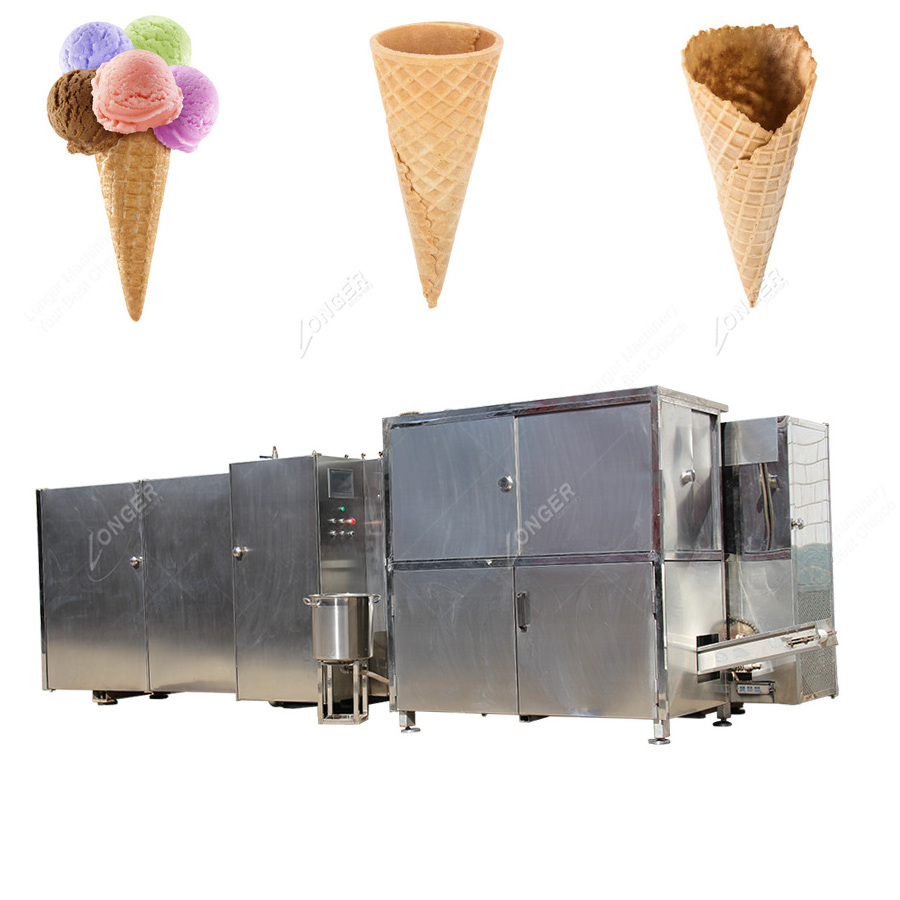 Industrial Price Automatic Waffle Biscuit Baking Crisp Snow Rolled Sugar Cone Making Machinery Ice Cream Cone Machine for Sale