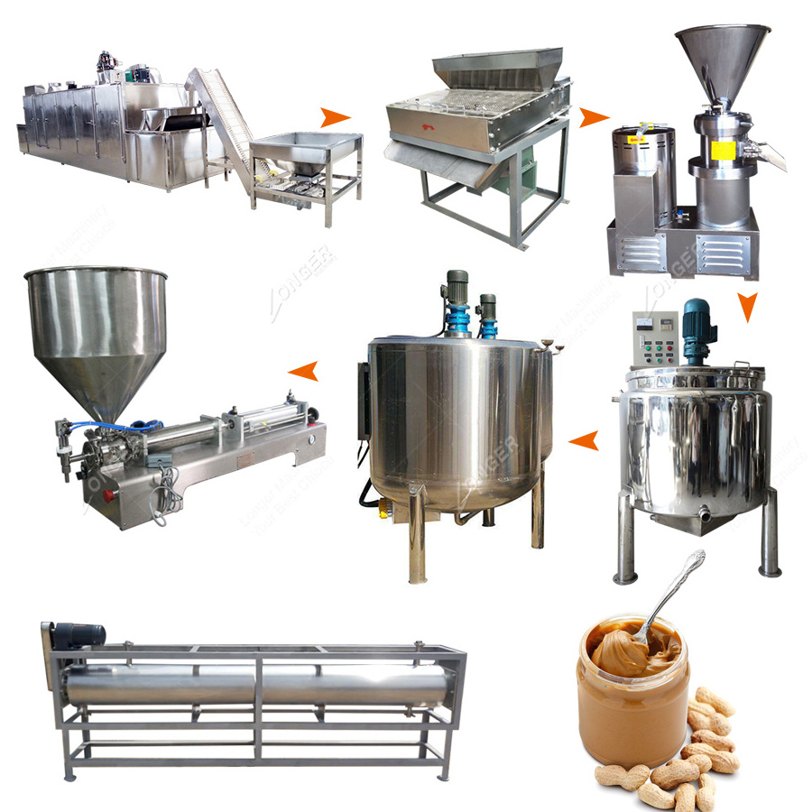 Commercial Sesame Groundnut Grinding Peanut Butter Pistachio Paste Processing Equipment Peanut Butter Production Line