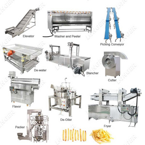 Factory Price Industrial Fully Automatic Fryed Potato Flakes Chips Making Machine Frozen French Fries Production Line For Sale