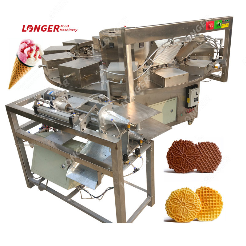 Semi Automatic Egg Roll Production Line Italian Pizzelle Cookies Maker Biscuit Ice Cream Cone Making Machine Waffle Cone Maker