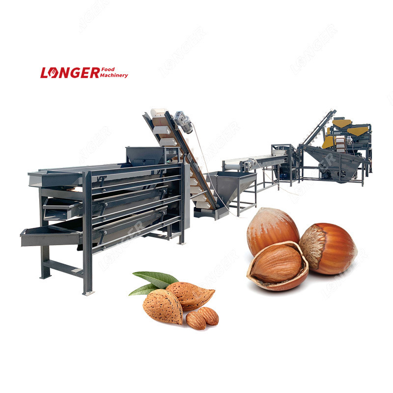 Factory Processing Line Automatic Apricot Kernel Cracking Machine Almond Cracker Black Walnut Shelling Machine