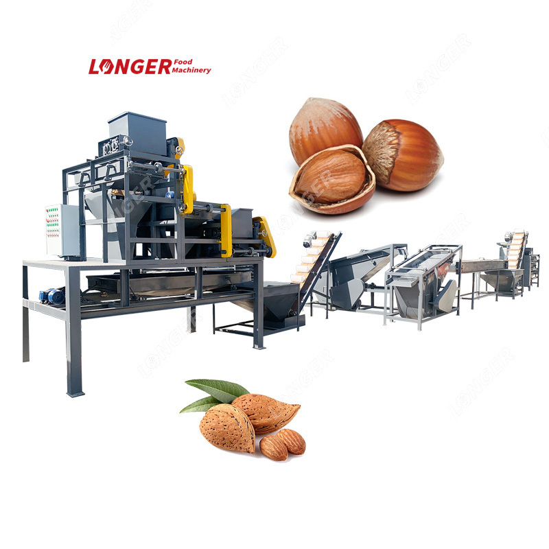 Factory Processing Line Automatic Apricot Kernel Cracking Machine Almond Cracker Black Walnut Shelling Machine