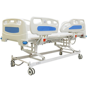 Function Folding Adjustable Clinic Furniture Electric Medical Nursing Patient Hospital Bed With Casters