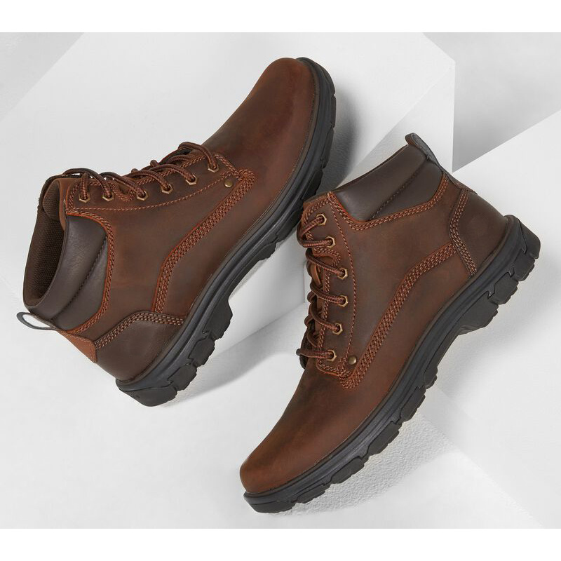 Long Fei nubuck leather lace up work boots for men