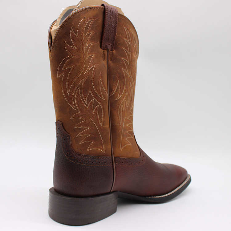 LF cowboy boot Crazy horse Genuine Leather western work safety cowboy boots