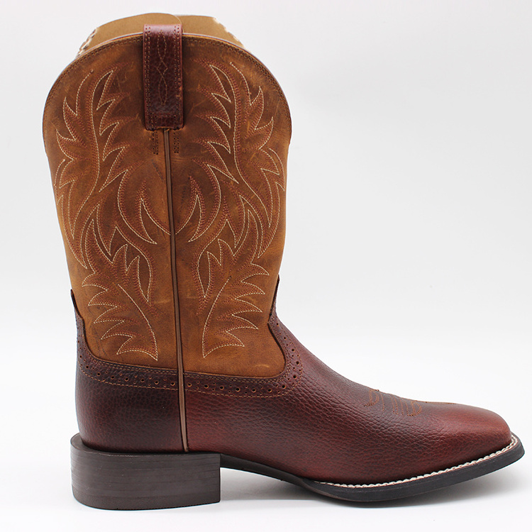 LF cowboy boot Crazy horse Genuine Leather western work safety cowboy boots