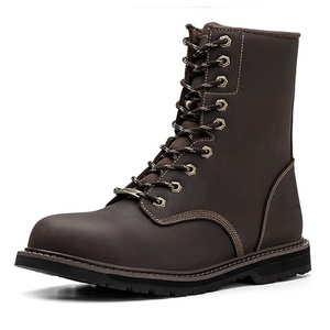 steel toe boot work  Boots men boots safety shoes for men 8 inches full grain leather