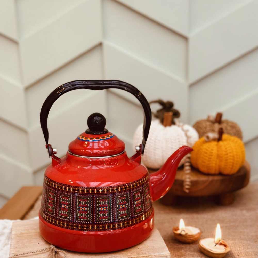 European Style Enamel Craft Large Capacity Coffee Pot and Teapot Water Kettle with Stylish Design