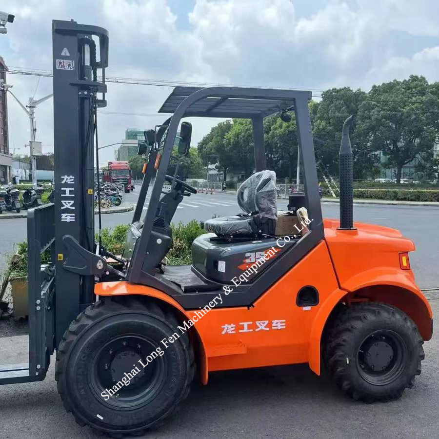 LG35DT     Lonking  brand  3.5 ton  All-terrain Forklift with cabin  /air conditioner   45kw engine