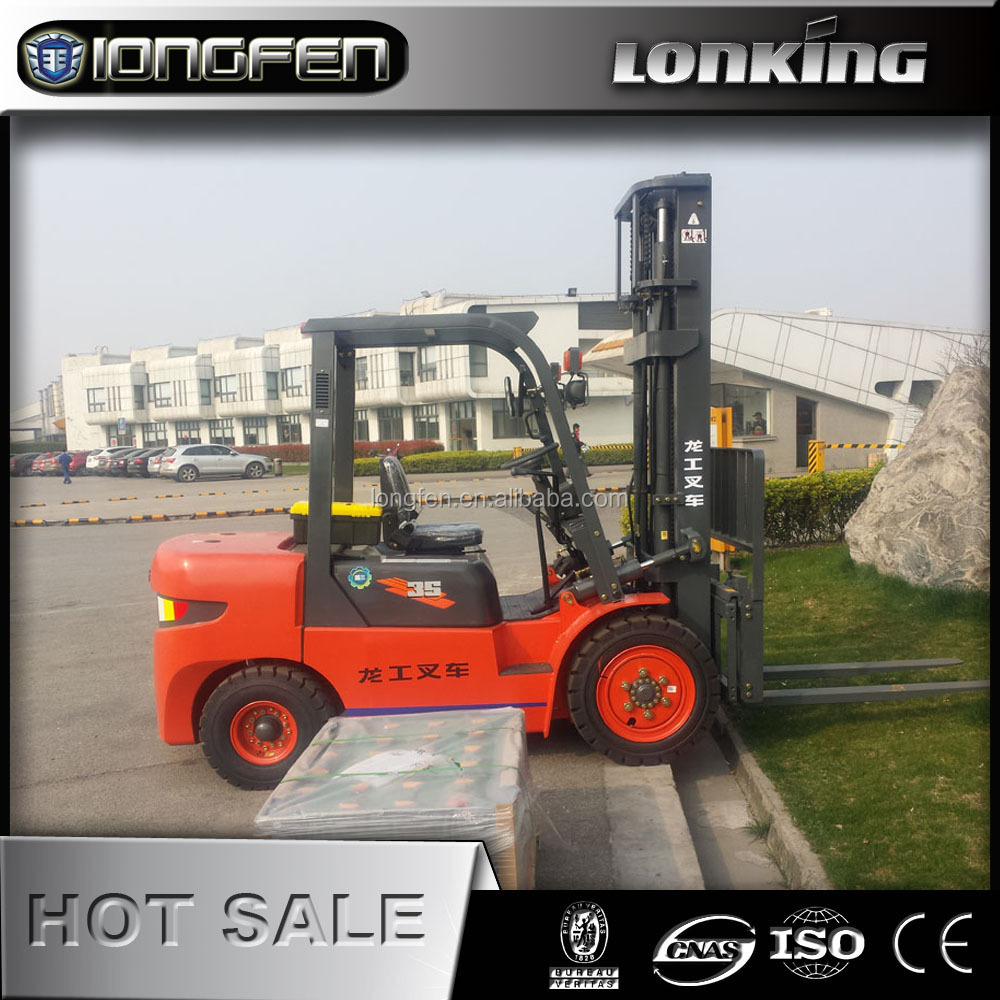 FD35 Lonking brand 3.5 ton diesel forklift with pneumatic tyre and solid tyre