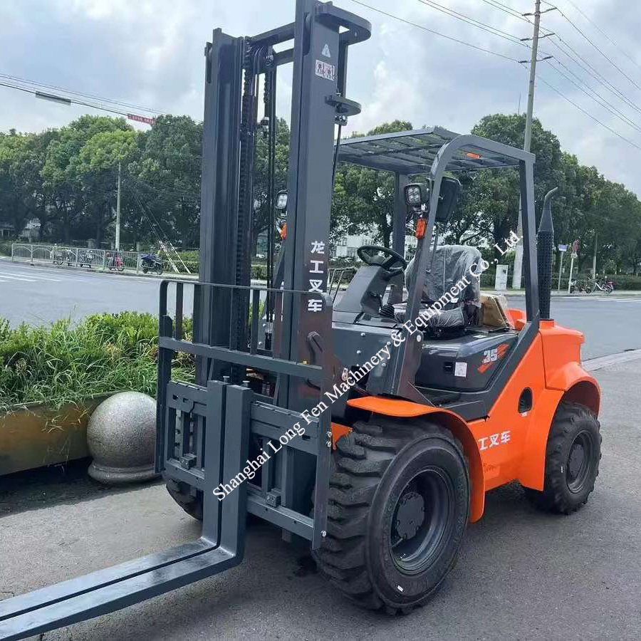 LG35DT     Lonking  brand  3.5 ton  All-terrain Forklift with cabin  /air conditioner   45kw engine