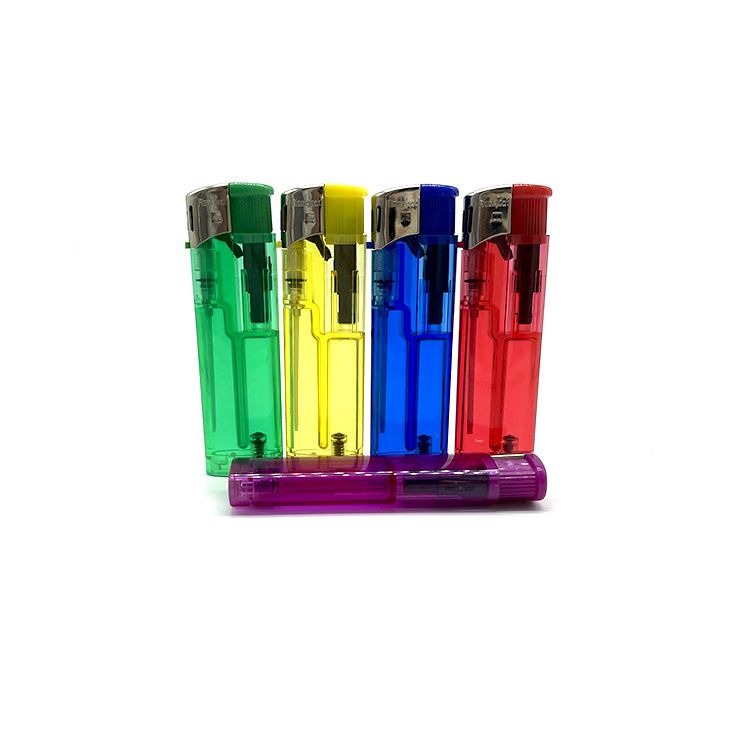 China Manufacturer Piezo Ignition Lighter, Transparent High Quality Butane Flame Lighter