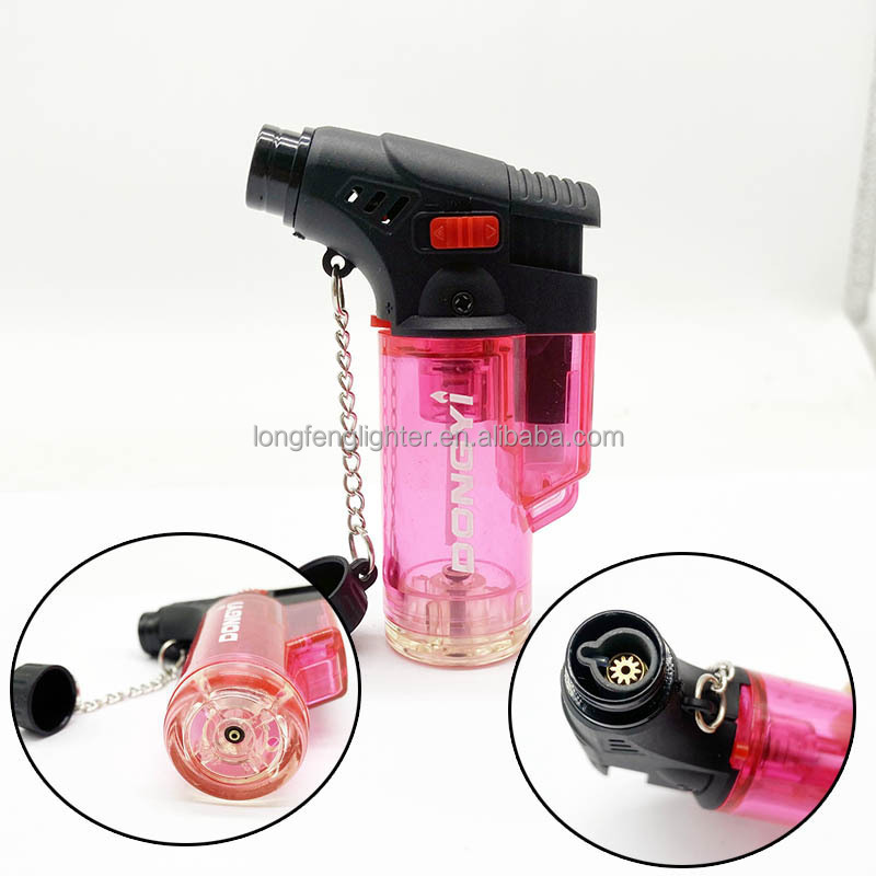 Transparent Wholesale Smart Gas MINI Torch Lighter parts with Turbo flame PQ-001