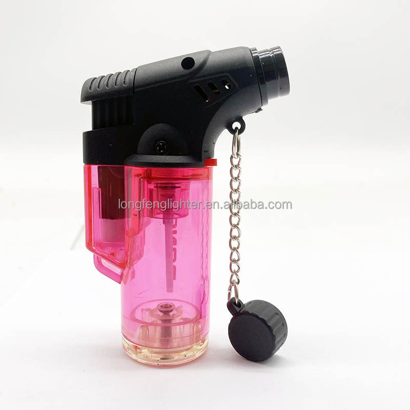 Transparent Wholesale Smart Gas MINI Torch Lighter parts with Turbo flame PQ-001