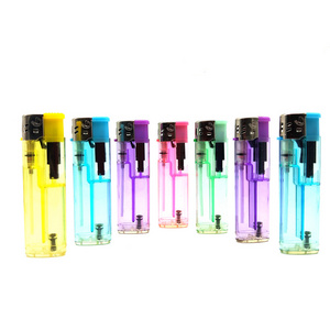 Transparent Color Factory Rechargeable Butane Gas Electric Cigarette Arc Lighter For Candle Kitchen