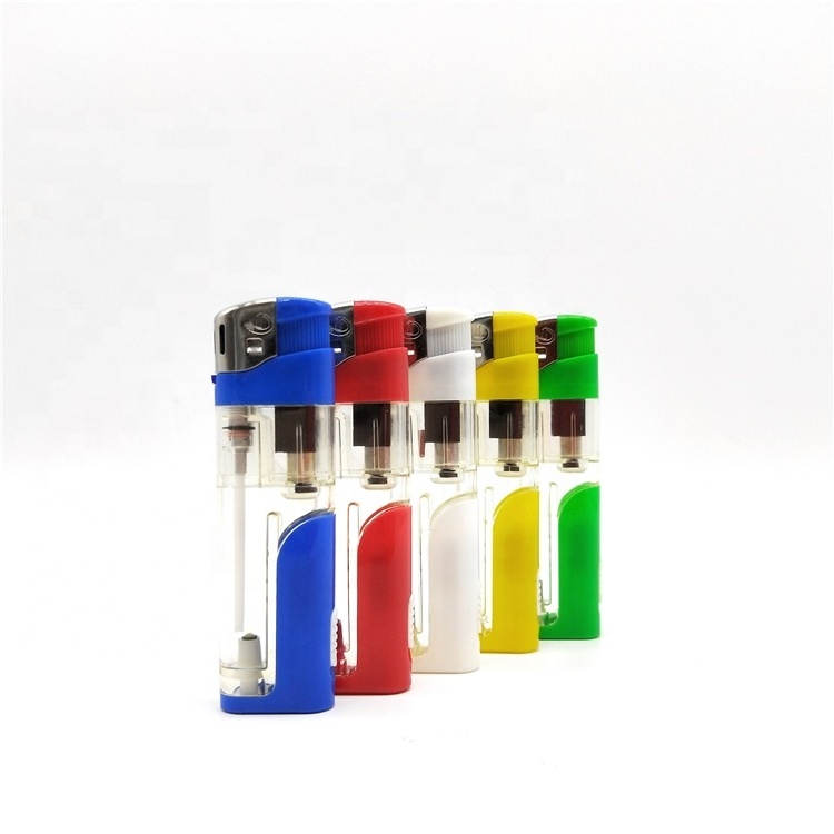 Plastic OEM custom flame gas refill valve LED lighter