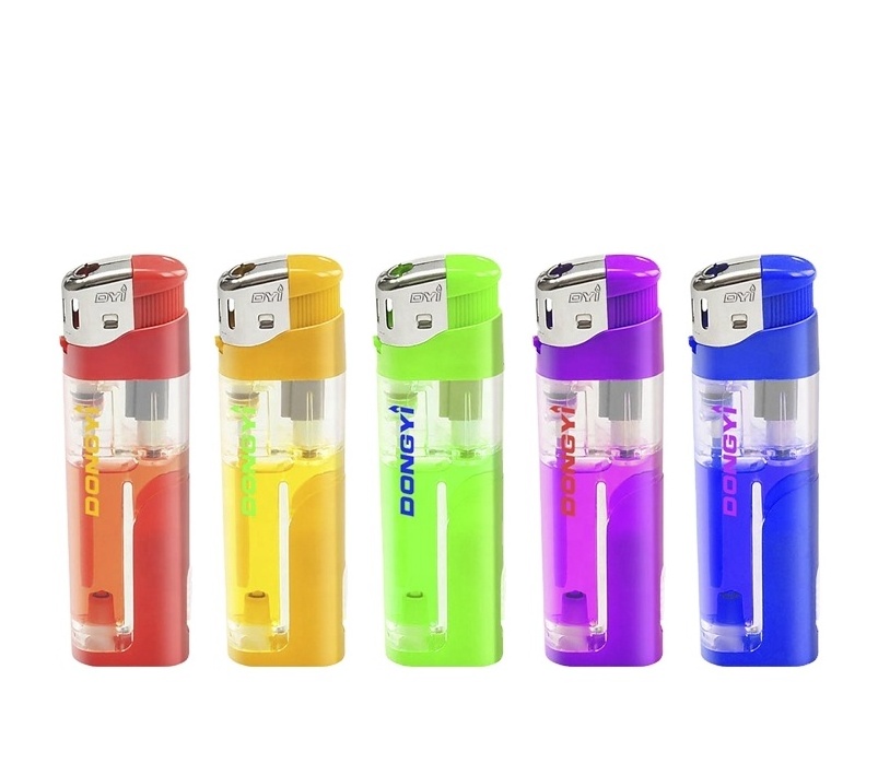 DONGYI Disposable gas cigarettes lighter with Light/LED