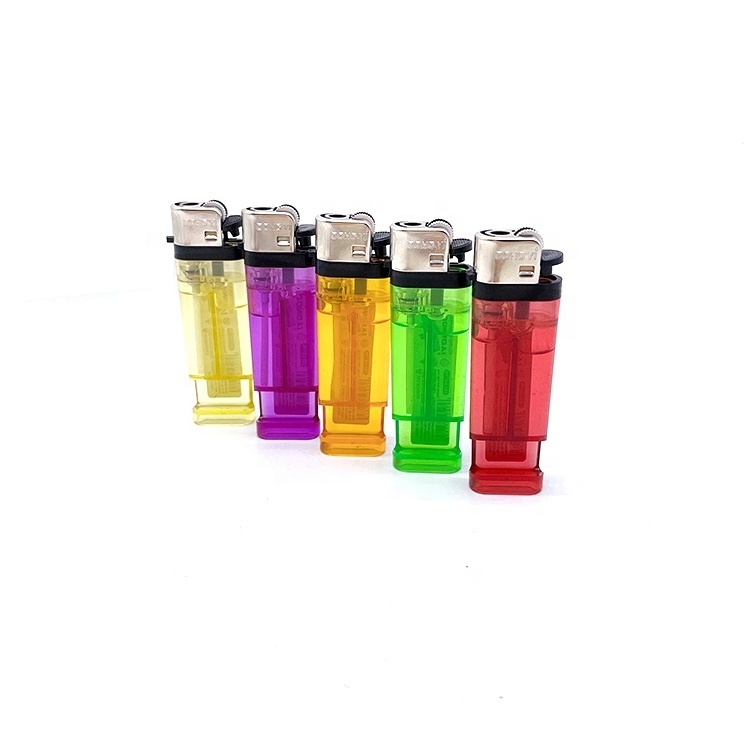 Factory Transparent Color Butane Gas Flint Lighter Mobile Holder Lighter