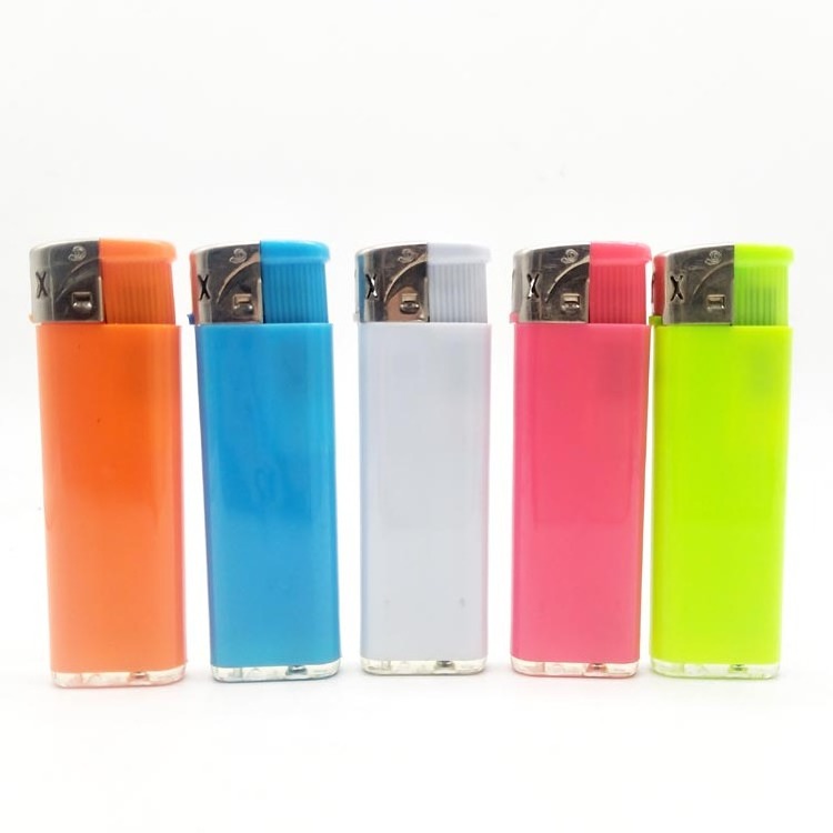 Transparent colored lighters smoking accessories plastic pocket gas butane torch lighter