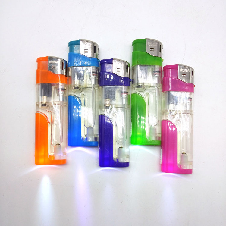 DONGYI Refillable Led plastic gas lighter with flashlight Electric Candle lighter