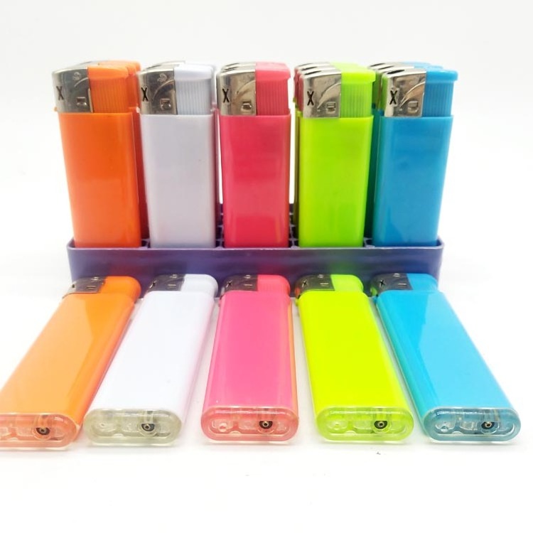 Transparent colored lighters smoking accessories plastic pocket gas butane torch lighter