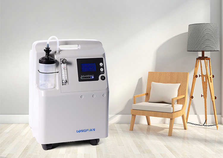 Longfian 5 L Medical Oxygen Concentrator With Oxygen Humidifier Bottle And Tubing Connector