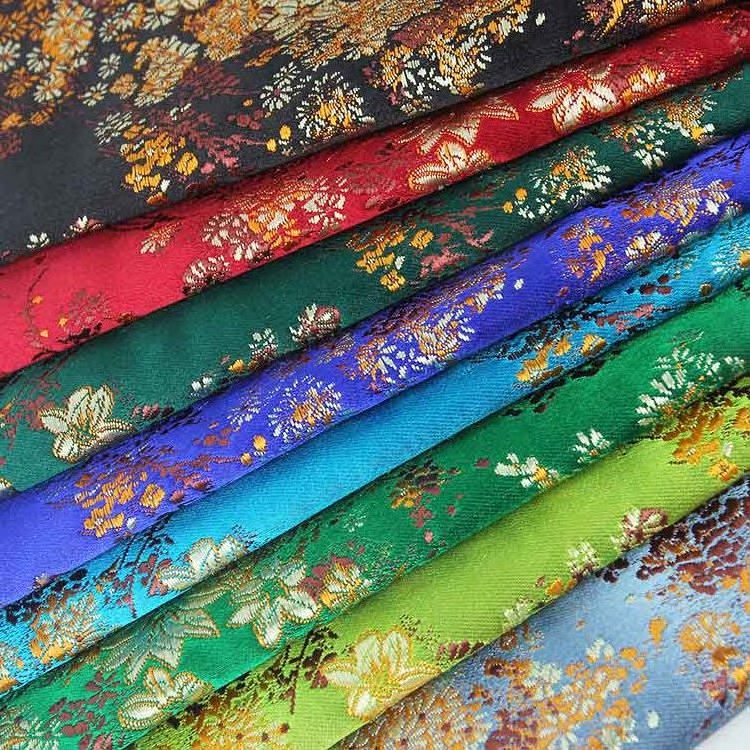 Muti Colors and Various patterns, Newest Wholesale Good Quality Chinese Brocade Silk Fabric for Wedding Dress/