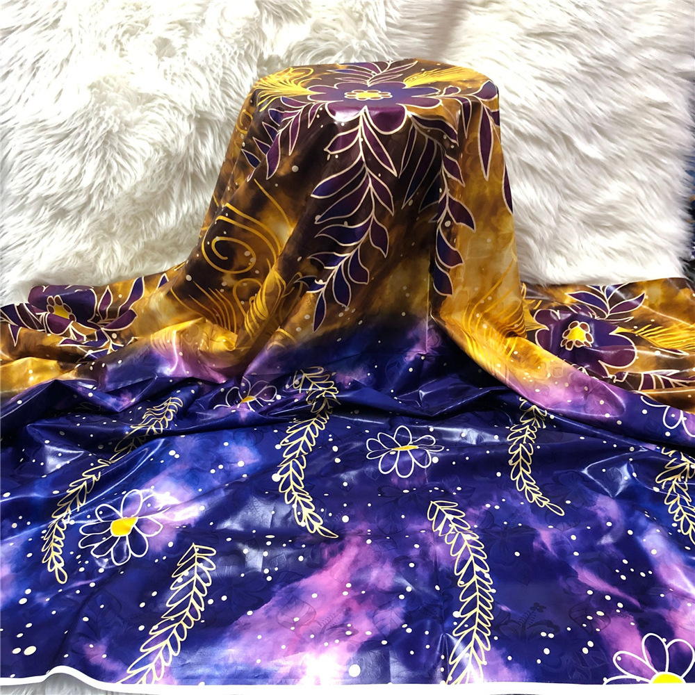 2022 New Arrival African Printed Bazin Fabric Tie Dye Jacquard Printed Cotton Bazin Fabric Brocade Gloss Printing Bazin Fabric/